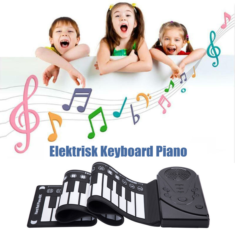 Sammenrullbart digitalt piano i gaveeske, en perfekt musikalsk gave for alle aldre.