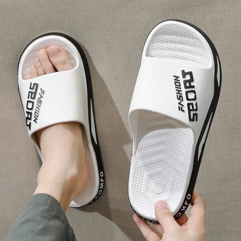 Gul unisex fritidssandal, ideell sommersko for strand og basseng.