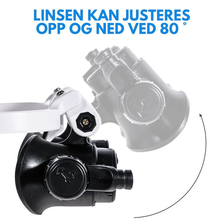LED-forstørrelsesbriller med skarpt lys og justerbar lupe, ideelt for detaljert elektronikkreparasjon.