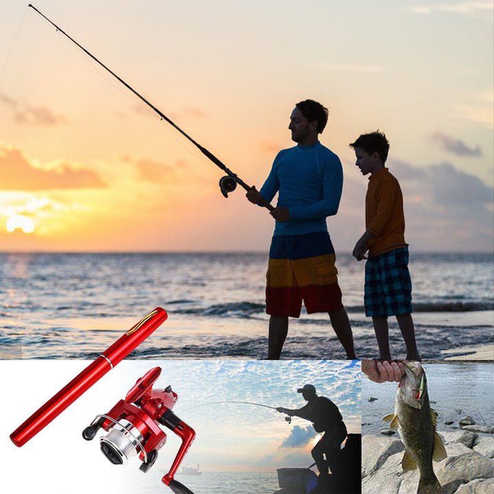 Friluftsutstyr: bærbar fiskestang for campingfiske og spontane turer.