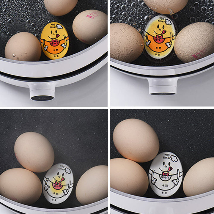 Nøyaktig eggtimer i resin, indikerer hardkokte, medium eller bløtkokte egg med letthet.