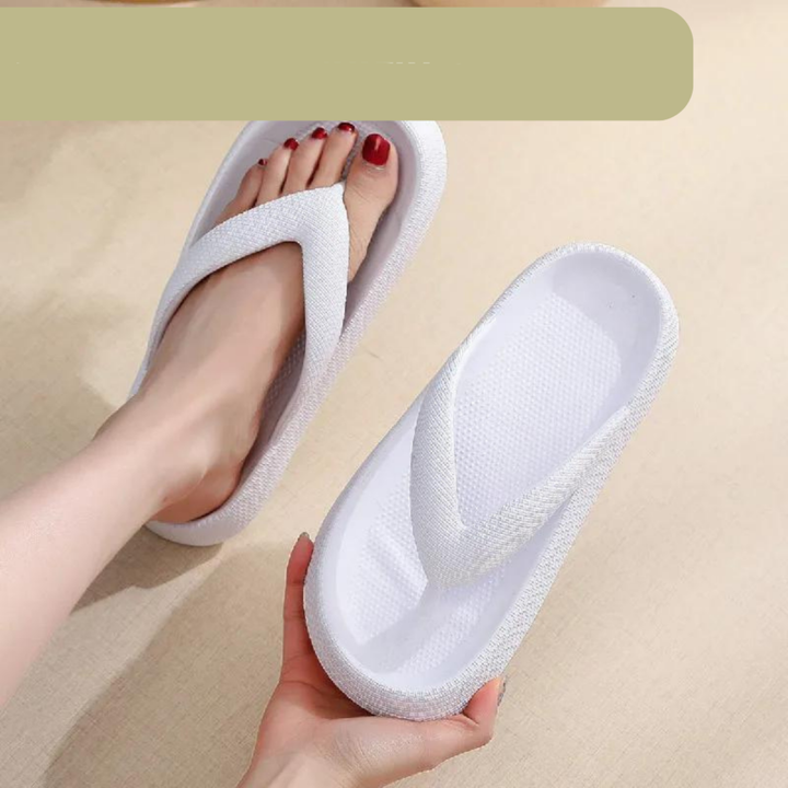 Lettvektige unisex fritidsflip-flops med sklisikker yttersåle. Optimal komfort og støtte mot fotsmerter.