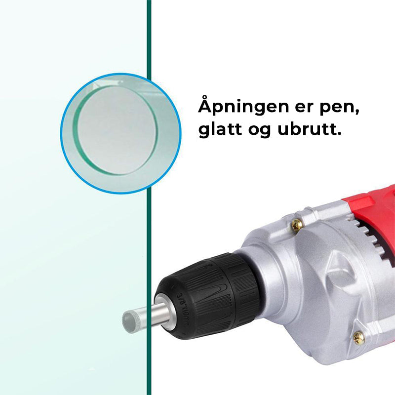 Verktøy: Diamantbor sett (10 stk) for presisjonsboring i betong, fliser, glass, marmor.
