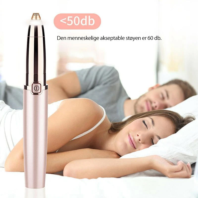 Bærbar elektrisk epilator til øyenbryn, elegant design for enkel og presis hårfjerning.