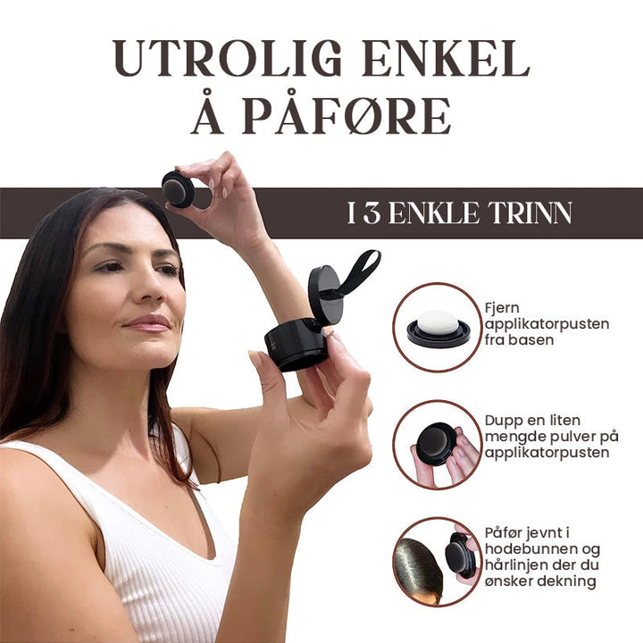 Volumhår pulver: Rask hårstyling og effektiv gråhårdekning for alle hårtyper.