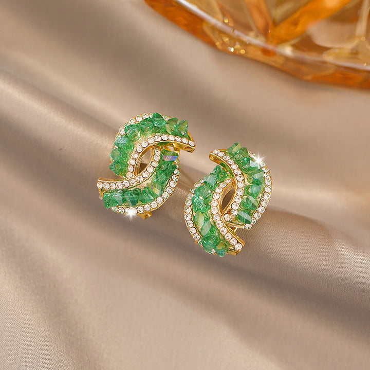 Grønne elegante øredobber, perfekt motetilbehør for kvinner, en ideell gave for spesielle anledninger.