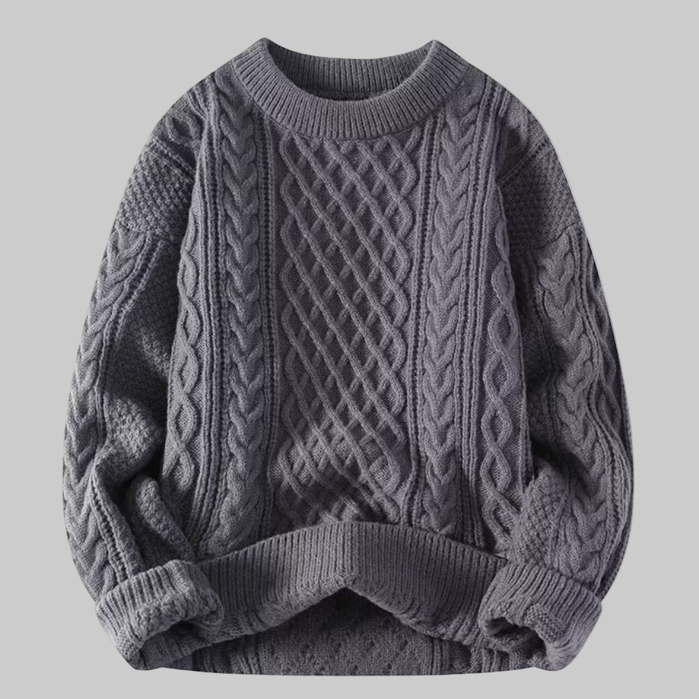 Klassisk damegenser med rund hals i myk polyester, en tidløs og behagelig motefavoritt.
