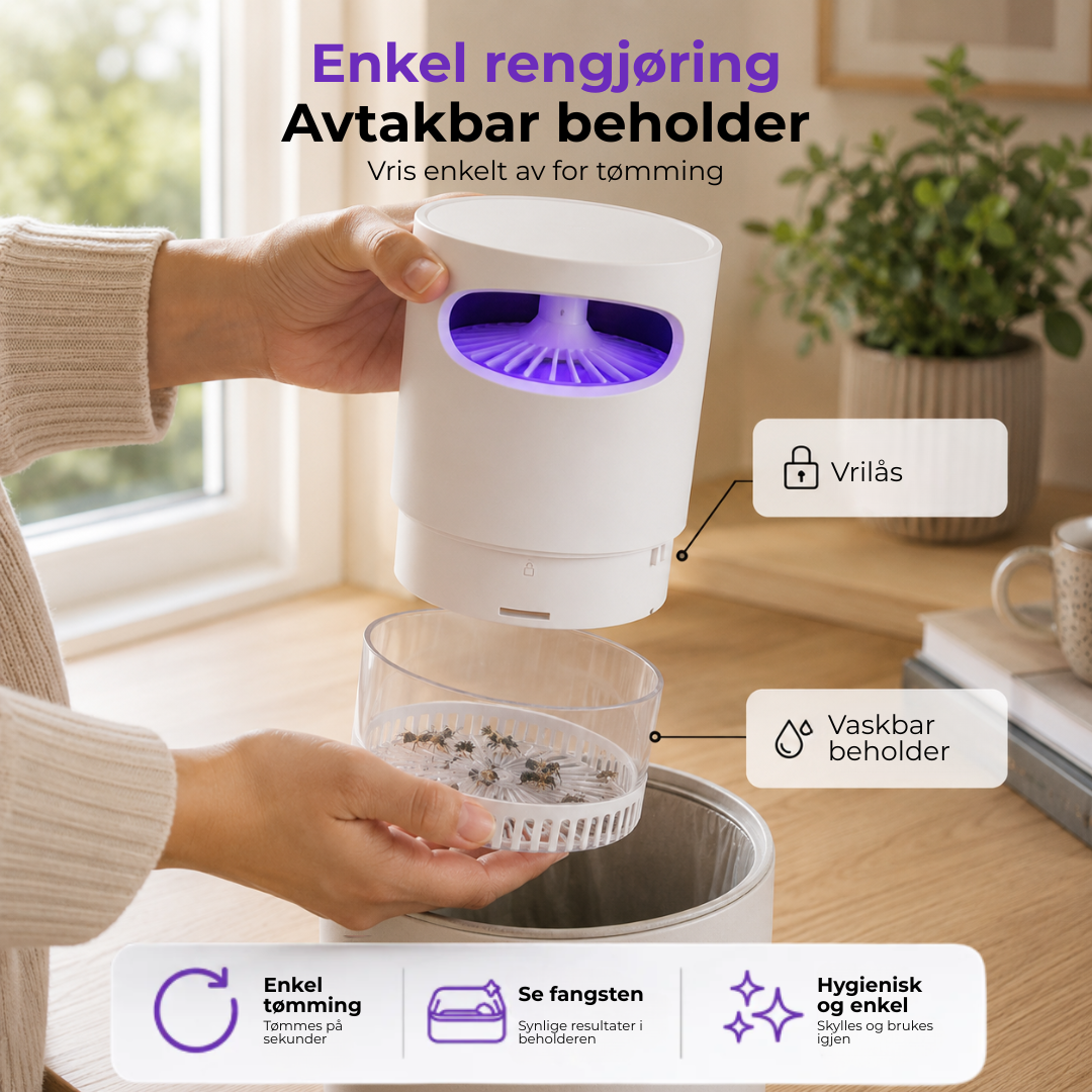 Enkel å bruke BuzzAway myggfelle. Koble til USB for umiddelbar, kjemikaliefri myggbeskyttelse innendørs/utendørs.
