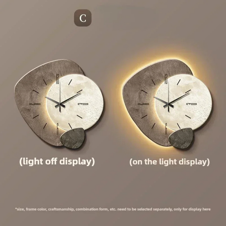 Elegant LED veggklokke for moderne interiør. Skaper en koselig atmosfære med justerbart lys i stue eller soverom.