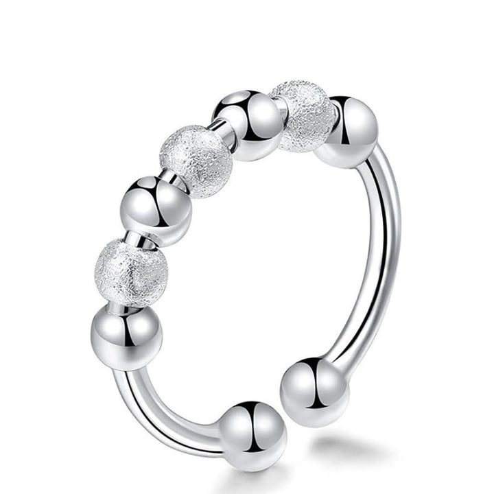 Sølv angstring, justerbar og unisex. Beroligende fidget ring for stress og angst. Elegant tilbehør.