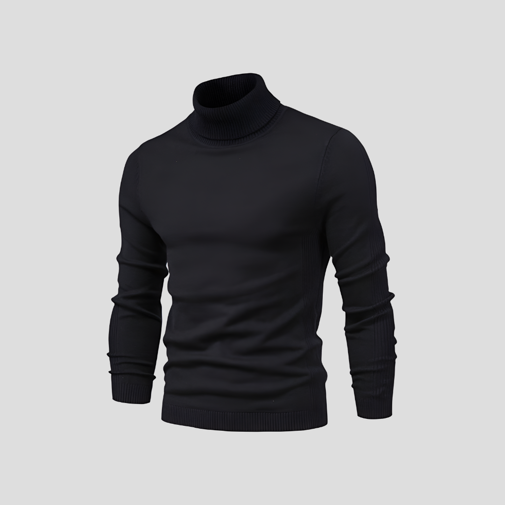 Herregenser i bomull med polokrage, kombinerer casual komfort med formell eleganse.