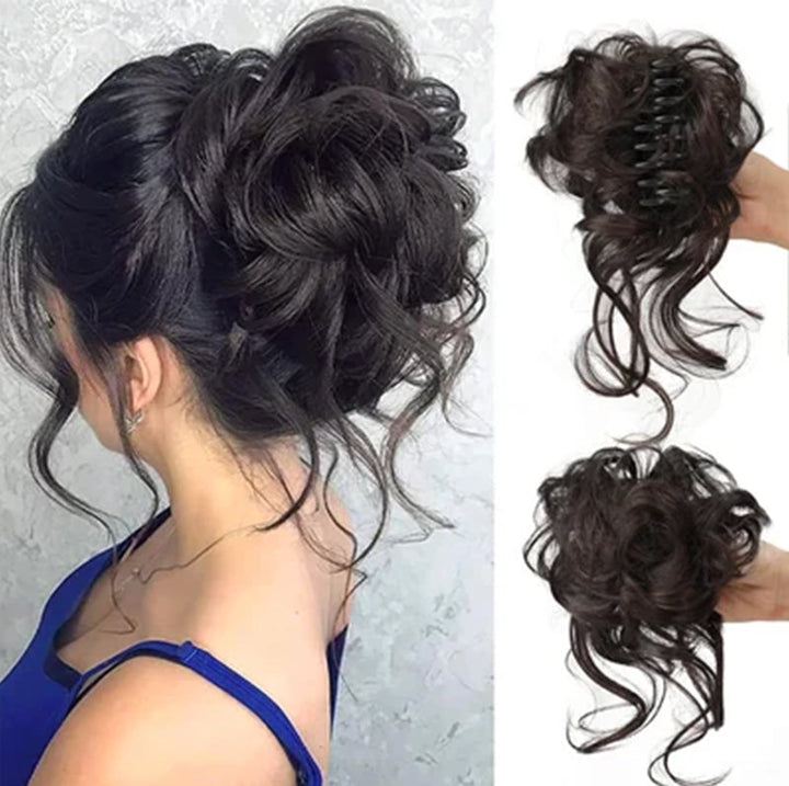 Kvinner får volum og fylde med denne enkle hestehalebollen. Syntetisk hår for naturlig look.
