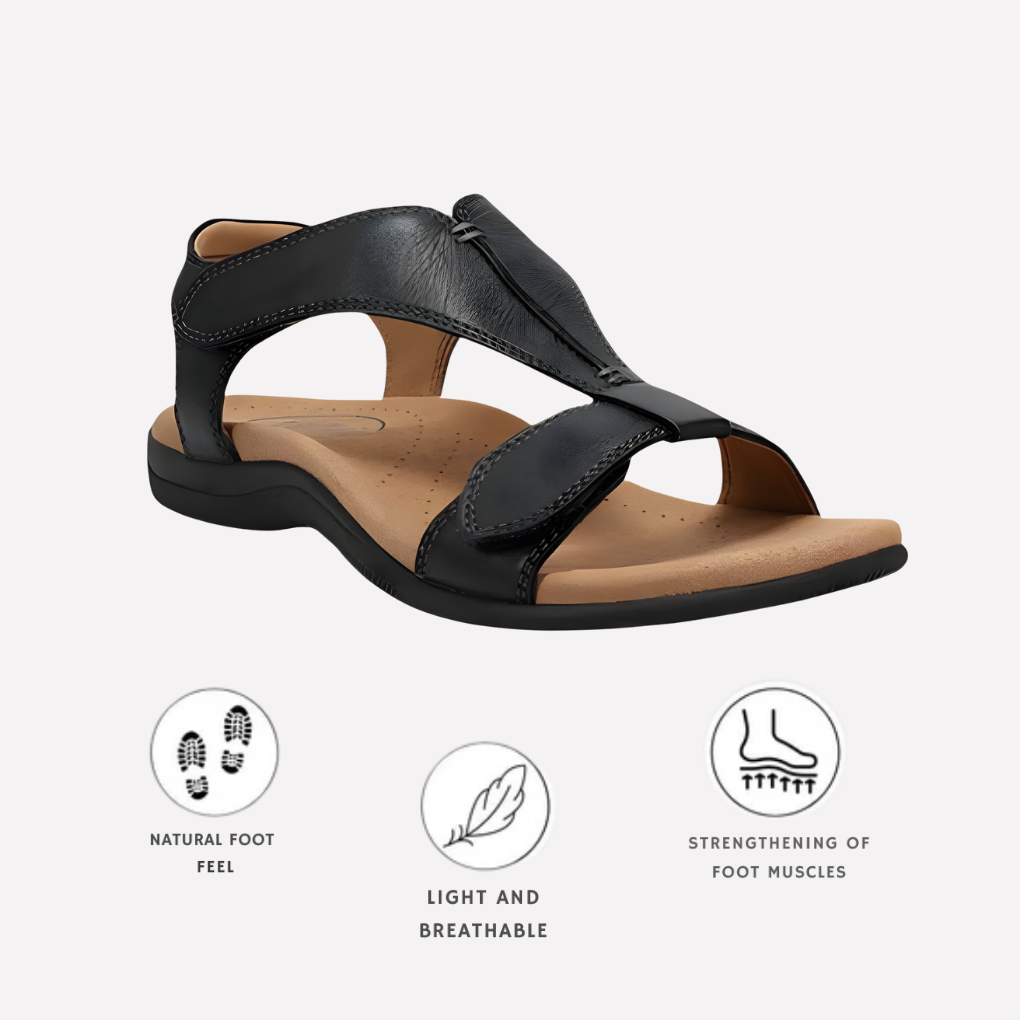 Ergonomiske damesandaler gir komfort hele dagen. Støttende fottøy for fritid og sommer.