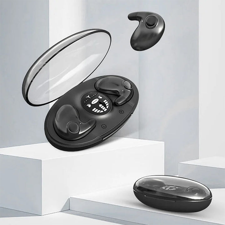 Bluetooth-ørepropper for søvn, med usynlig design og lang batteritid for reise og hvile.
