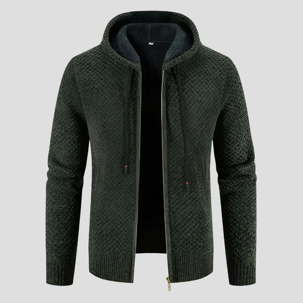 Komfortabel herrecardigan for høstklær, tilgjengelig i varme toner som brun og beige.