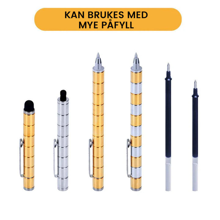 Designet metallpenn med magneter, stimulerer kreativitet og ro.