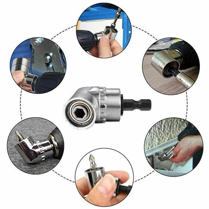 Universal drill adapter og skrutrekker tilbehør. Vinkel-design for optimal tilgang på verktøy.
