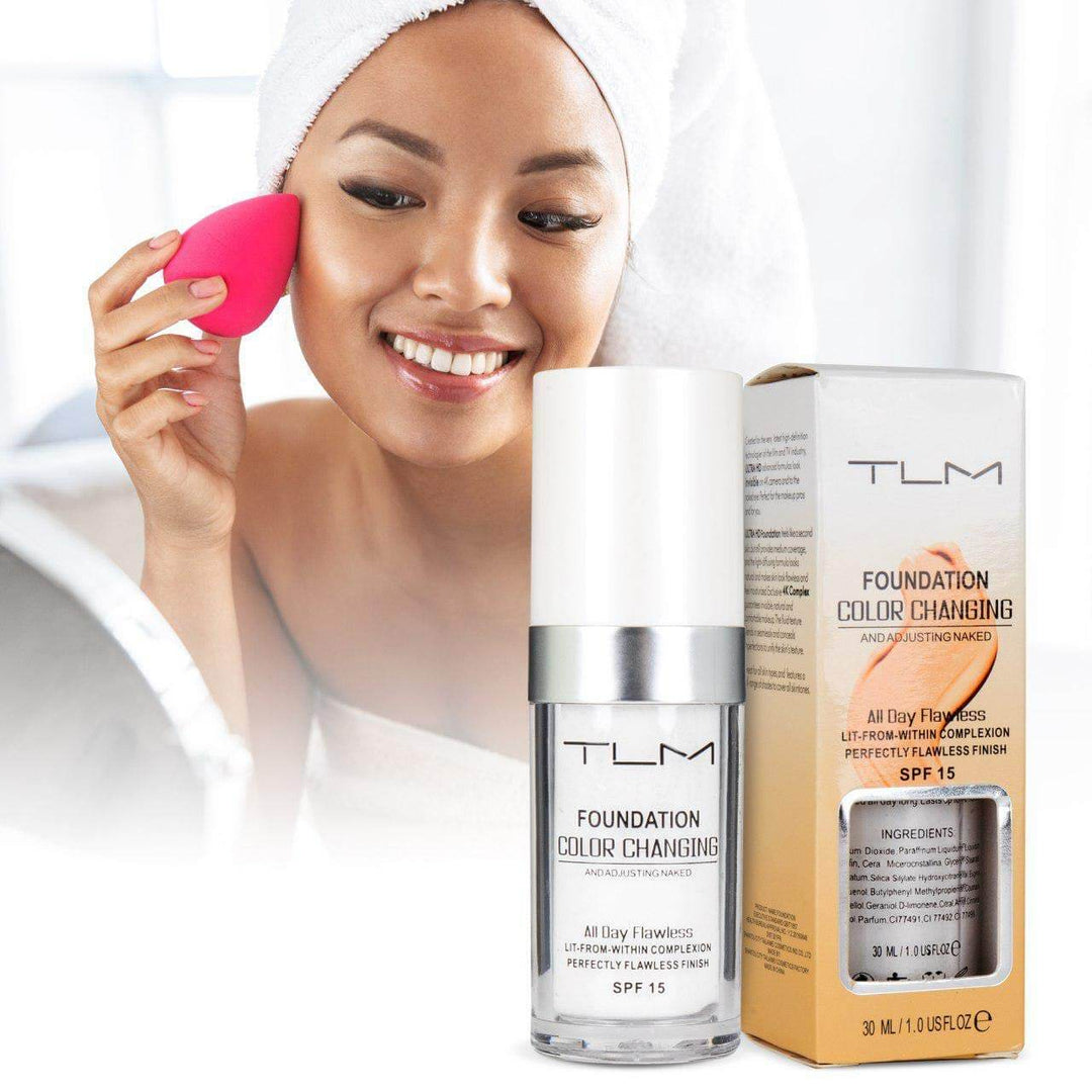 Flytende fargeskiftende foundation med SPF15, ideell for sensitiv hud. Gir perfekt hudtone og jevn dekning.