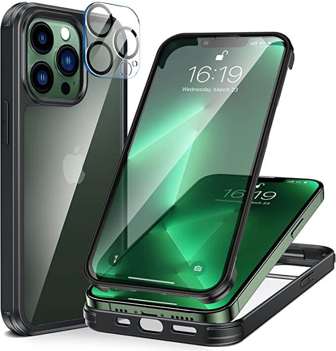 Telefondeksel i herdet glass med 360° beskyttelse, magnetisk og anti-sjokk egenskaper.