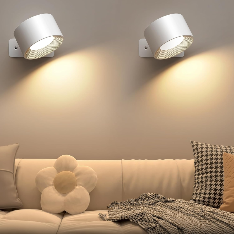 Oppladbar trådløs LED vegglampe med dimbar berøringskontroll for enkel, energieffektiv hjemmebelysning.