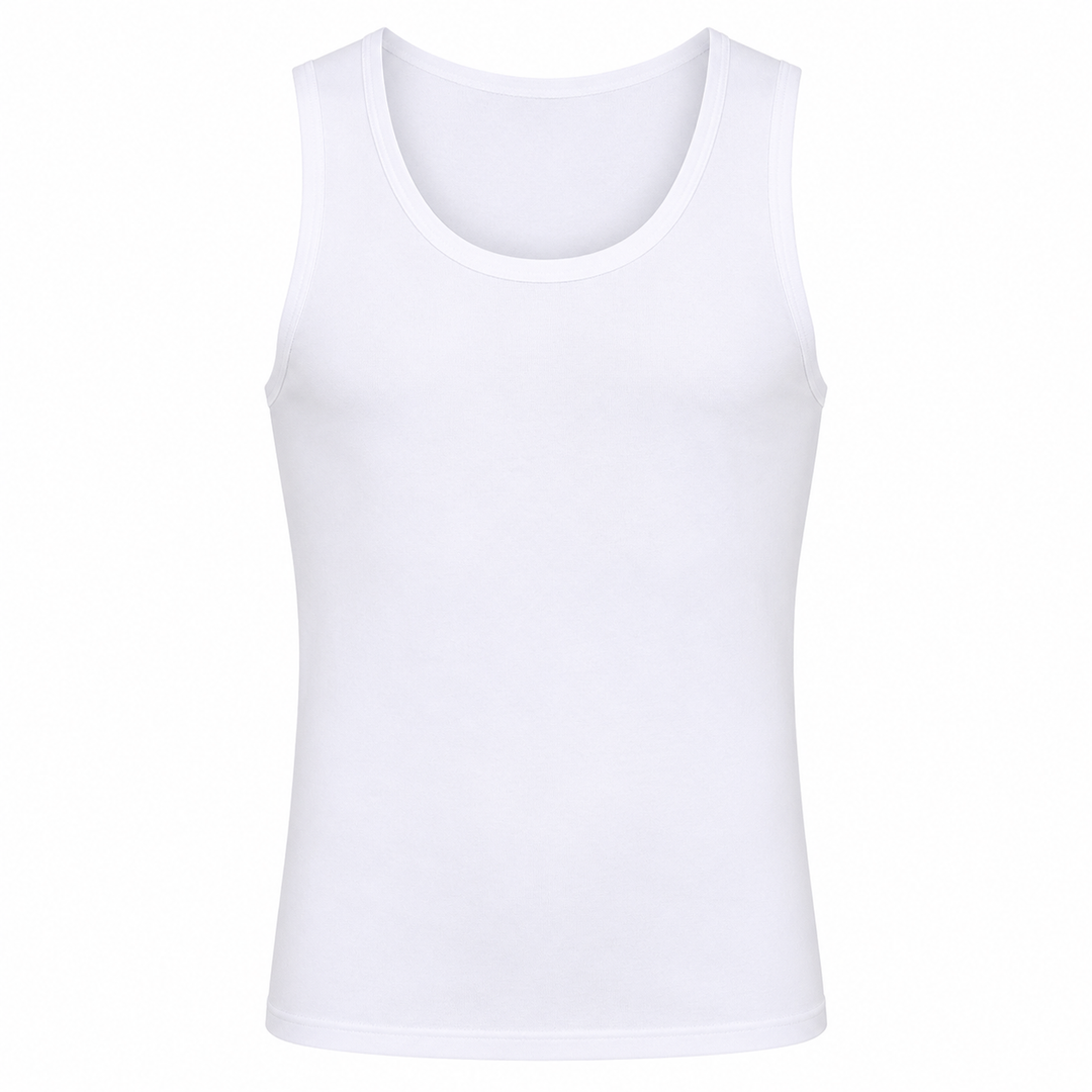 Komfortabel herre plus size tank top i mykt stoff, perfekt for varme dager.