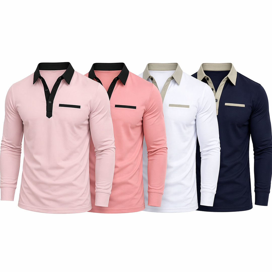 Menns langermet poloskorte i komfortabelt stoff. Klassisk design, perfekt for både vår og høst.