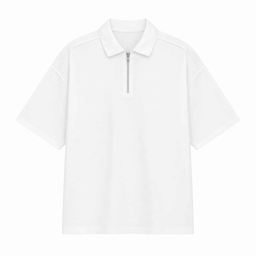 Hverdagsskjorte: Herre half-zip poloskjorte i 210g bomull, stilig og komfortabel for enhver anledning.