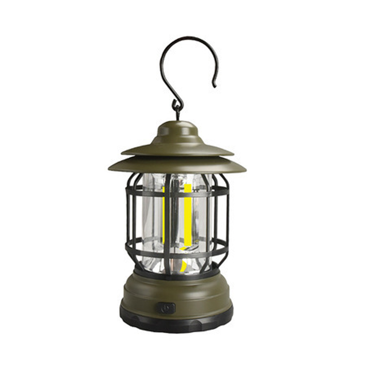 Pålitelig retro campinglampe, batteridrevet LED for trygg belysning i naturen.