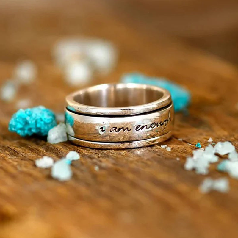 Angstring for kvinner i kobber. Roterbar ring designet for stresslindring, meditasjon og økt velvære.
