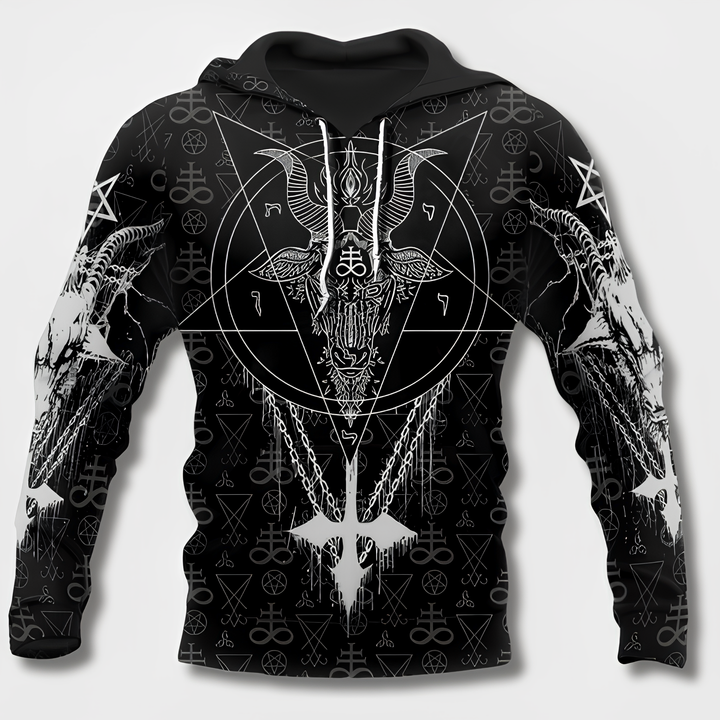 Herre hettegenser med nordisk inspirert vikingdesign. Komfortabel og stilfull pullover for alle størrelser.