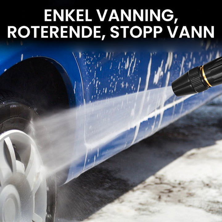 Metallisk høytrykks munnstykke for vannslange, utmerket for rask og effektiv fjerning av smuss.