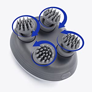 Ergonomisk hodebunnsmassasjeapparat for stresslindring og sirkulasjonsfremmende hode- og nakkemassasje.