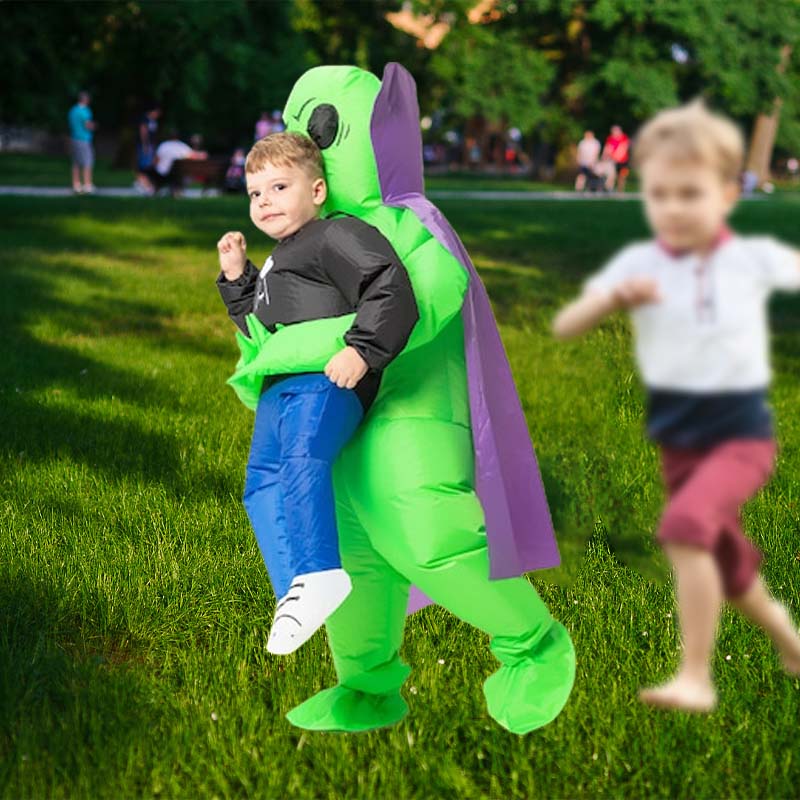 Morsomt oppblåsbart romvesenkostyme for fest, karneval og cosplay.