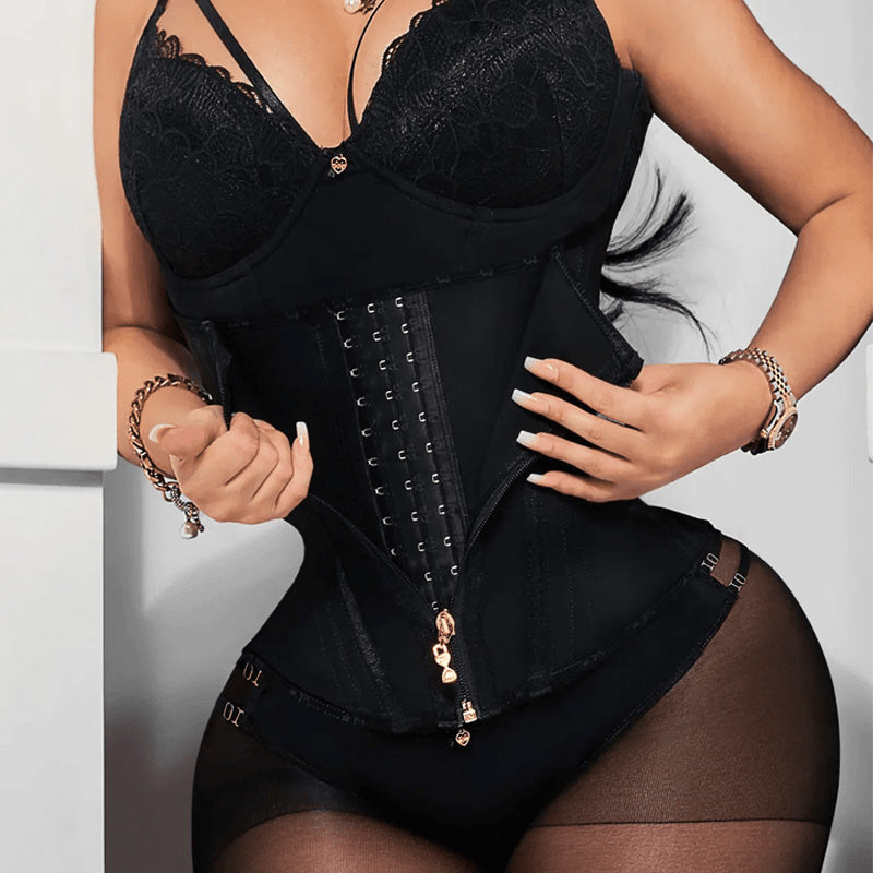 Midjetrener tank top for kvinner. Formgivende body shaper med glidelås for en elegant silhuett.