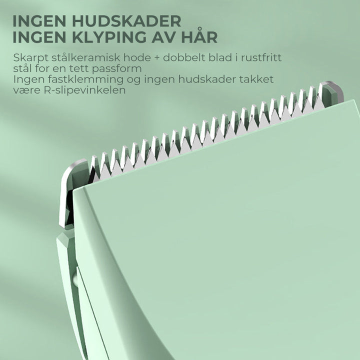 Stille trimmer for detaljer; presis hundeklipper og katteklipper, trådløs for enkel manøvrering.