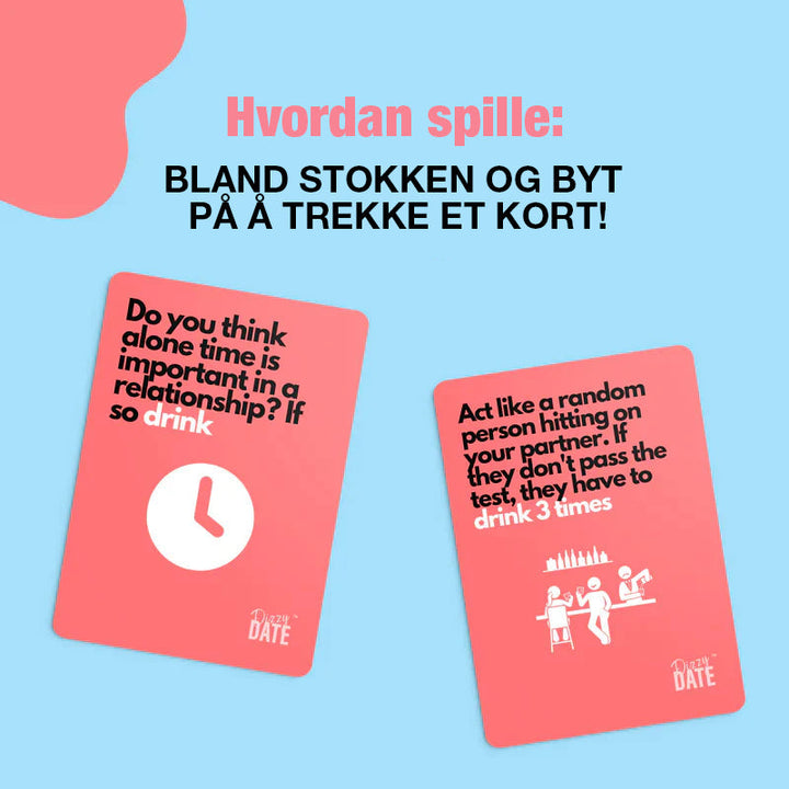 SVIMMEL DATO kortspill på bordet. Skaper magisk stemning for par på en spesiell datekveld.
