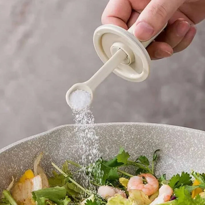 Slitesterk glasskrydderkrukke med lufttett silikonlokk og justerbar skje for optimal ferskhet.