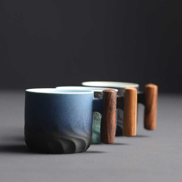 Unisex keramikk kaffekrus, håndlaget med retropreg, utmerket som gaveidé.
