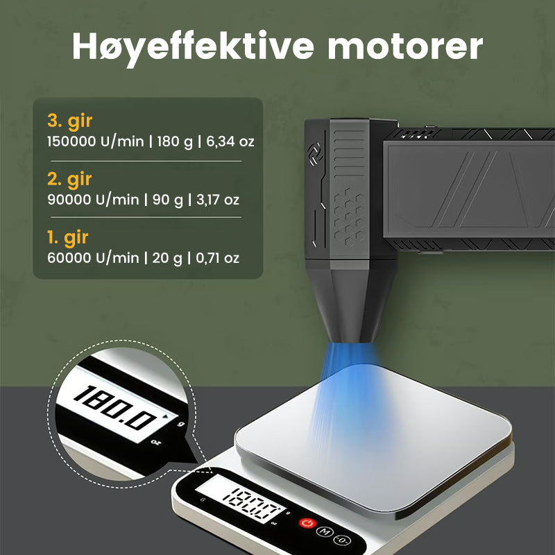 Mini jetvifte blåser støv fra tastatur. Bærbar turbo luftblåser for effektiv rengjøring av elektronikk.