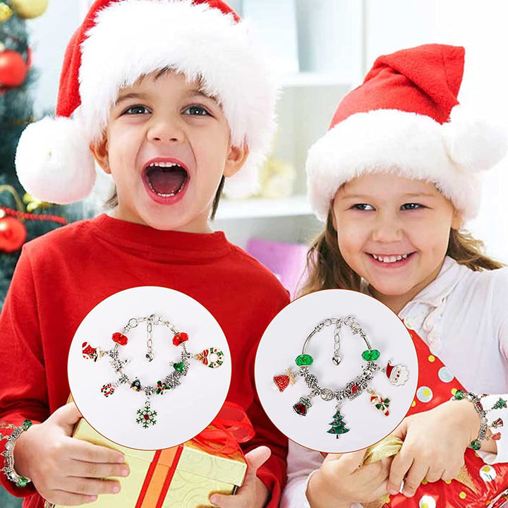 Jenter kan lage egne armbånd med dette gjør-det-selv julekalendersettet. Morsom nedtelling.