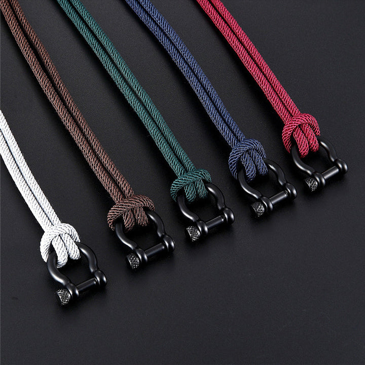 Unisex ankerarmbånd i flettet tau, maritimt tilbehør med solid ankermotiv, gave.