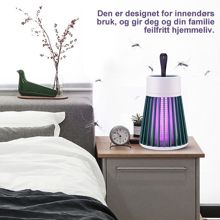 Stille myggfangerlampe som fjerner insekter; perfekt for innendørs og utendørs bruk.