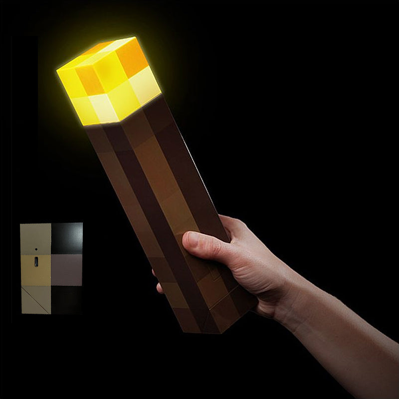 Gamer gaveidé: Minecraft LED-fakkellampe. Gir stemningsfull belysning til alle Minecraft-fans.