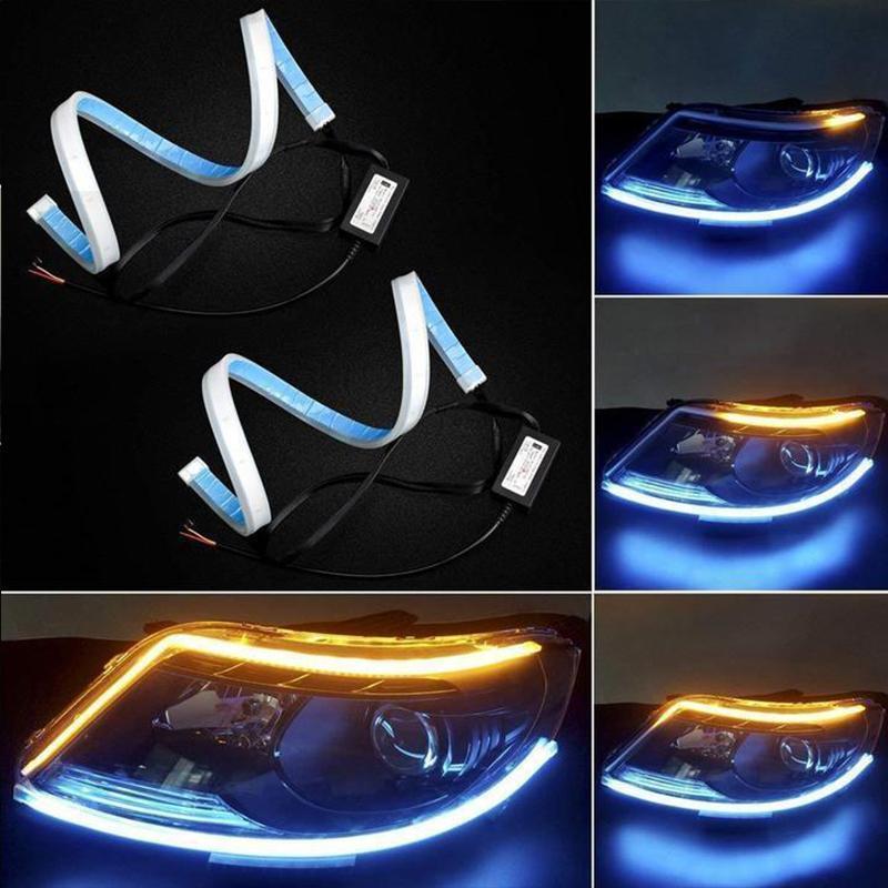 Universell LED-lysstripe for bil, kan brukes som DRL, blinklys eller nattlys, svært fleksibel.