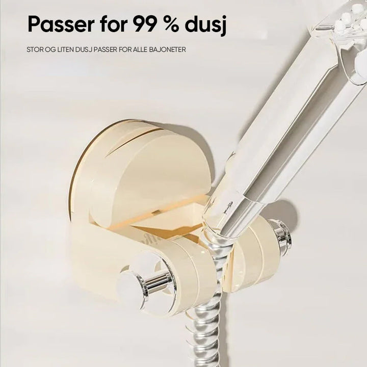 Enkel montering av justerbar dusjhodeholder med sugekopp. Holdbar og vanntett løsning for dusjen.