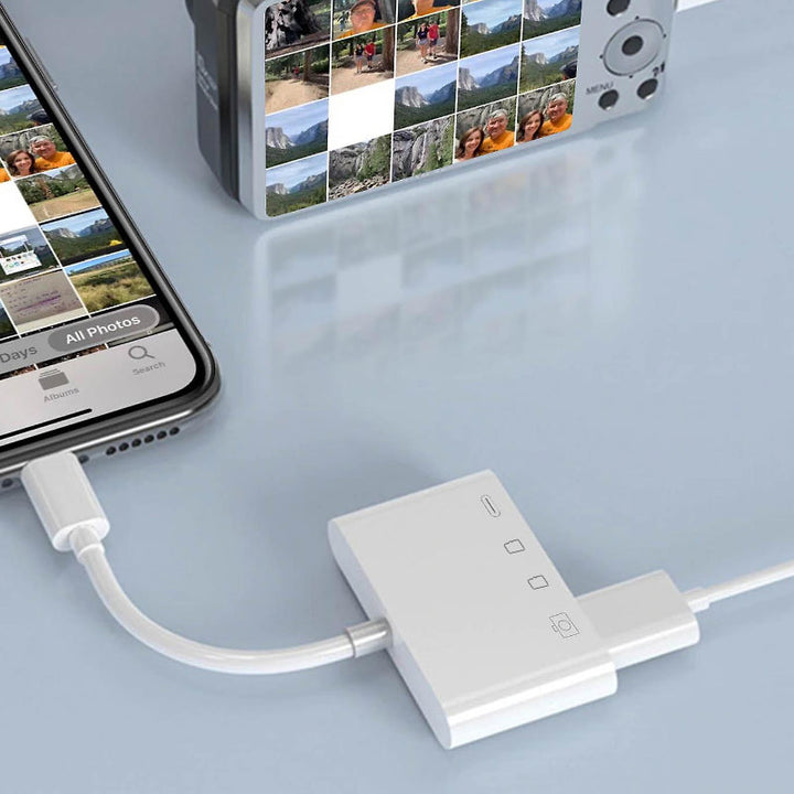 Lynrask mobil kortleser for SD- og TF-kort, sikrer effektiv dataoverføring til USB-C enheter.