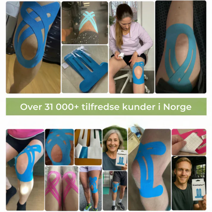 Selvklebende knestøtteplaster for enkel påføring, gir målrettet smertelindring til kneet.