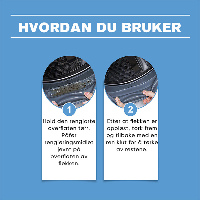 Universell rengjøringsgel. Fjerner mugg og flekker effektivt fra alle typer overflater i hjemmet.