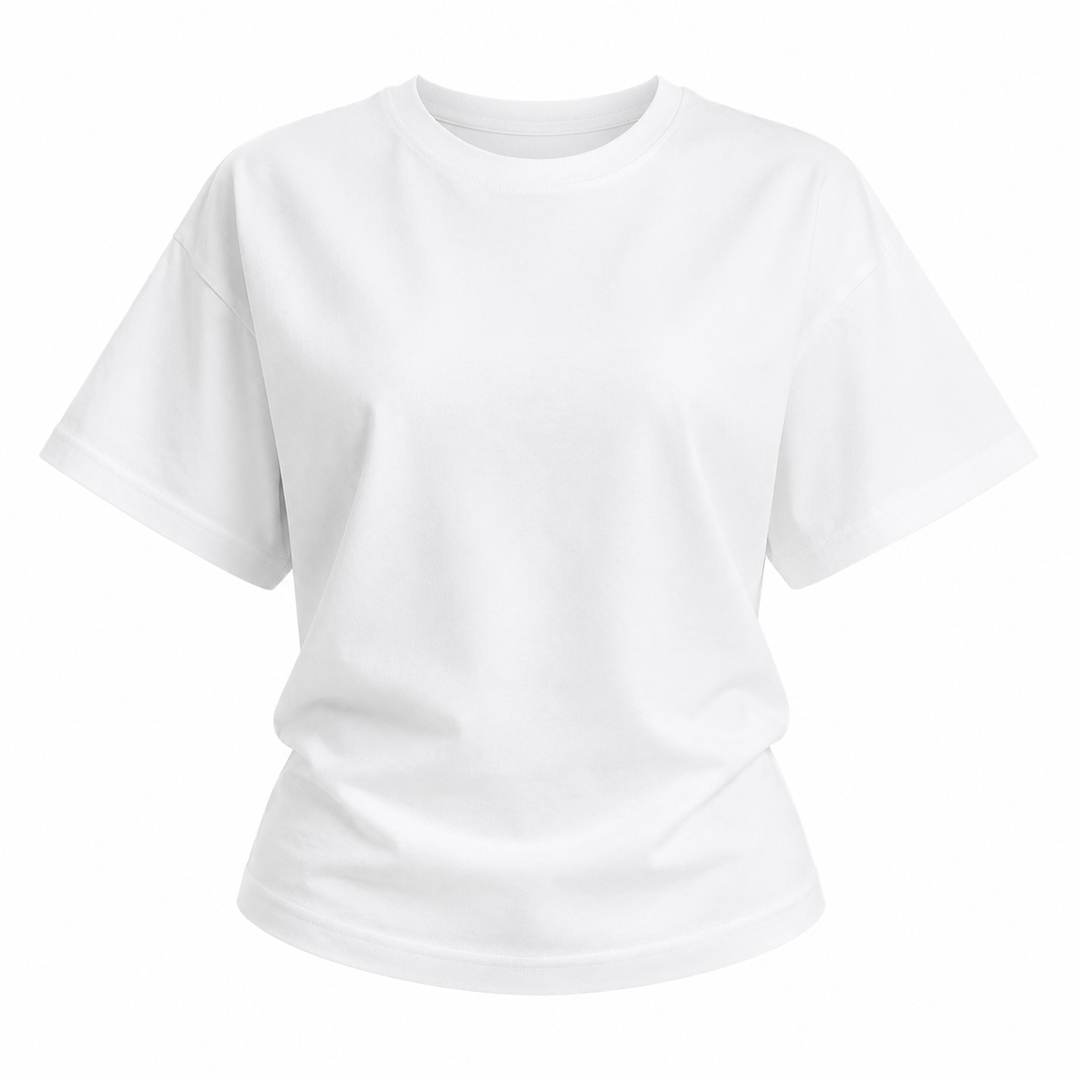 Trendy dame topp: figurnær cropped t-skjorte med rund hals & korte ermer. Ideell for streetwear og fritidsbruk.