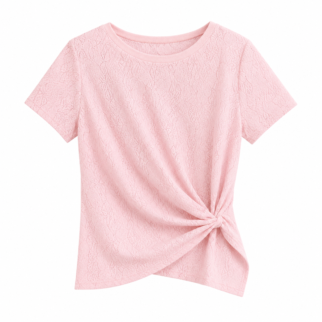 Moderne off-shoulder topp i beige med elegante twist-detaljer. En allsidig sommertopp for dame, fra dag til fest.
